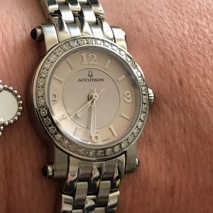 Accutron Natural Diamond and Pink Mother-of-Pearl Watch